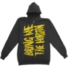 Yellow Logo Zip Up Hooded Fleece Zippered Hooded Sweatshirt