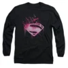 Superman Pink Splatter Long Sleeve