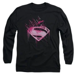 Superman Pink Splatter Long Sleeve