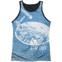 Star Trek Ships Blueprint Black Back Mens Tank