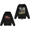 Iron Maiden Number Of The Beast Vintage Logo Faded Edge Album (Back Print) Hooded Sweatshirt