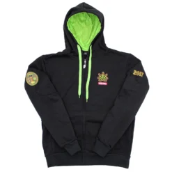 Cannabis Cup Harvest Cut & Sew Embr. Zip Up Hooded Fleece Zippered Hooded Sweatshirt