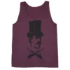 Top Hat, Mustache & Crossed Guns Mens Tank