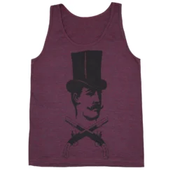 Top Hat, Mustache & Crossed Guns Mens Tank